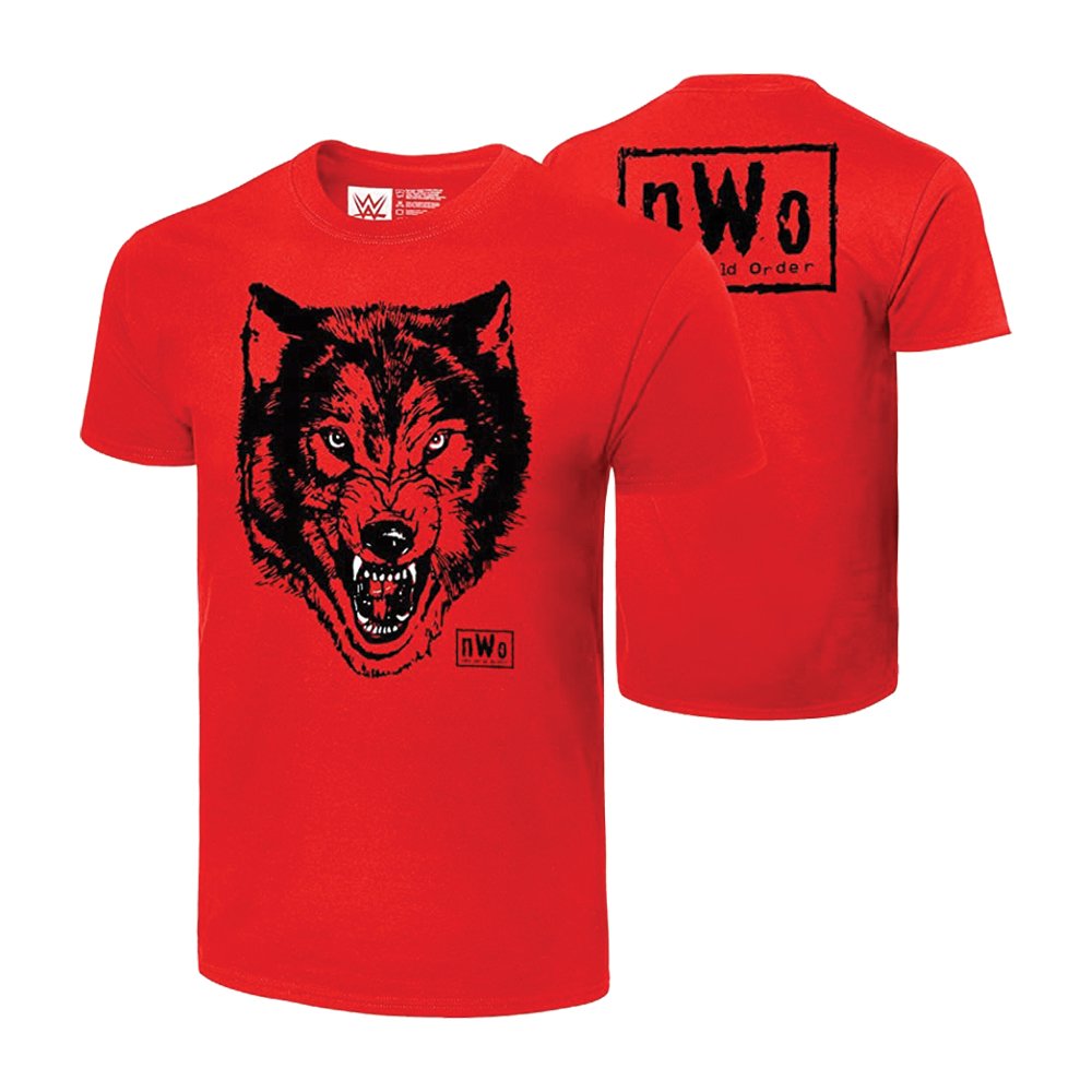 NWO Wolfpac logo T-Shirt, Good Intentions, in bold white font underneath.