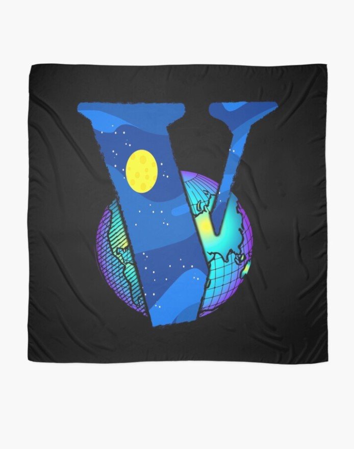 Vlone Earth Logo Staple black Scarf