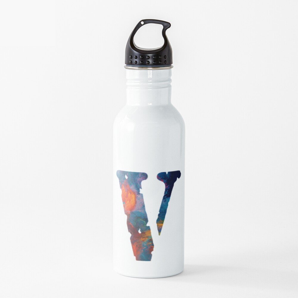 Pop Smoke X Vlone, Artistic Water Bottle, Letter V Style, Space Pop Art, Unique Design, Stay Hydrated, Fashionable Accessories, Vlone Collaboratio, Aesthetic Bottle