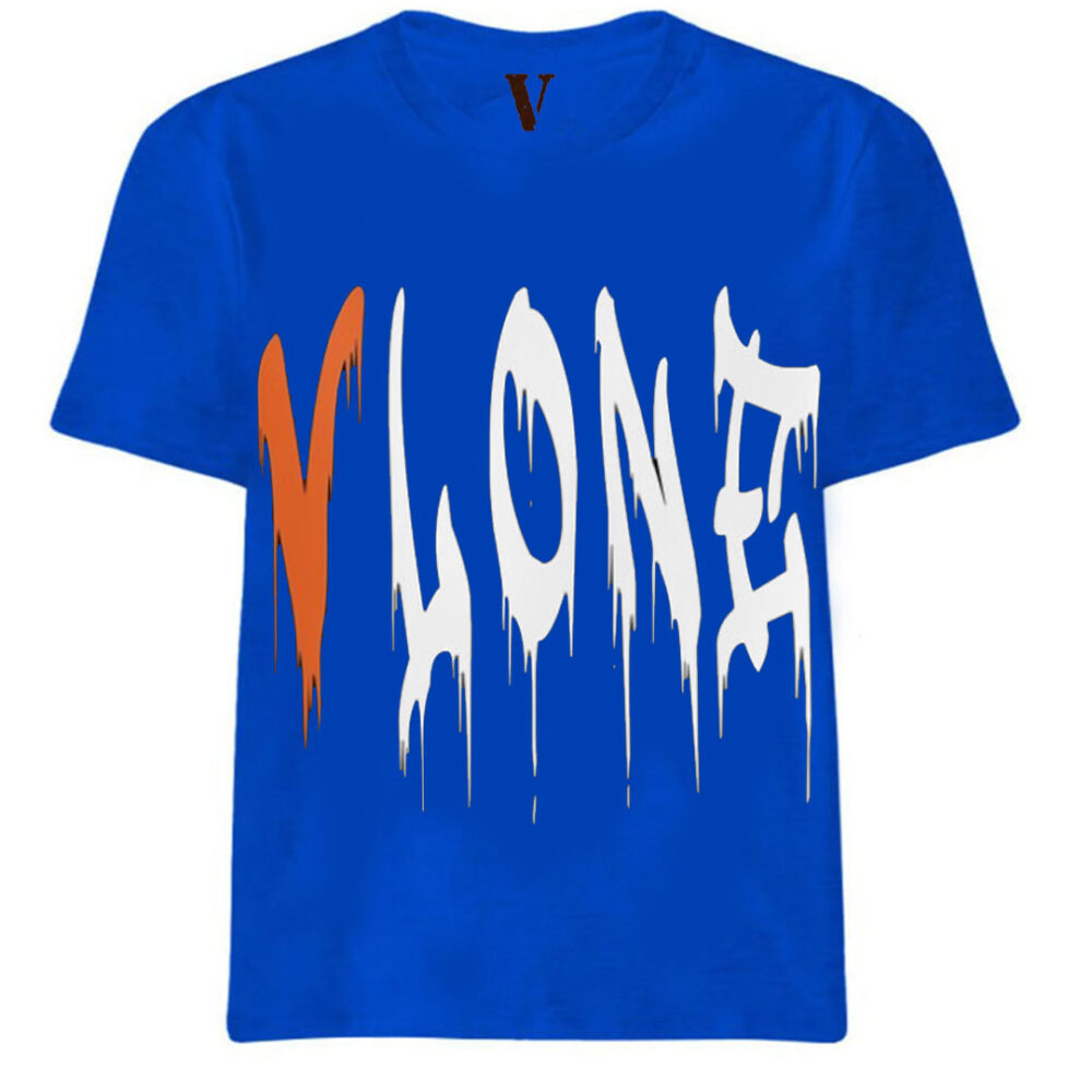 Vlone Orange Staple Royal Blue T-Shirt