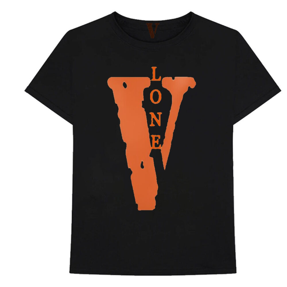 Vlone Orange V Staple Black T-Shirt