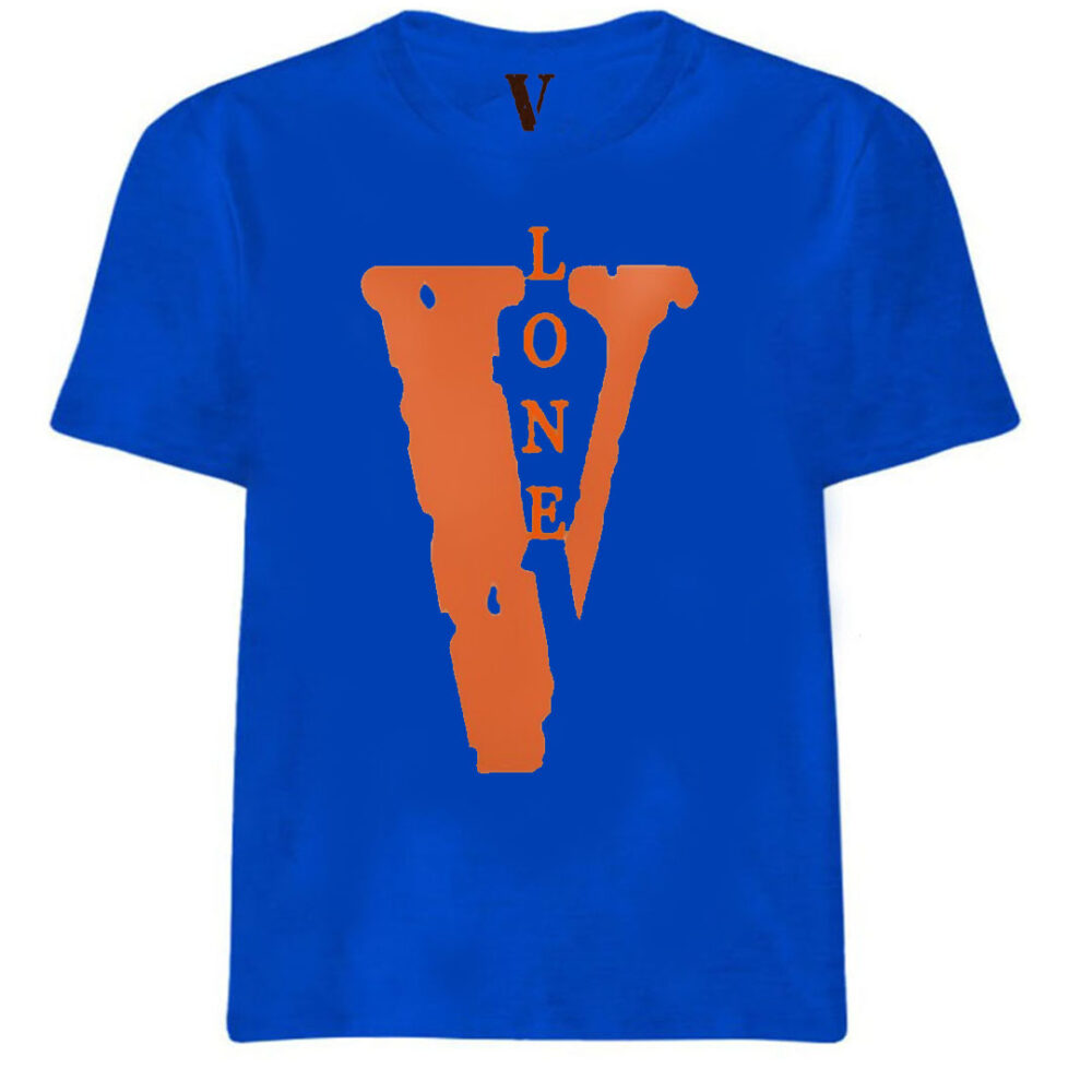 Vlone Orange V Staple Royal Blue T-Shirt