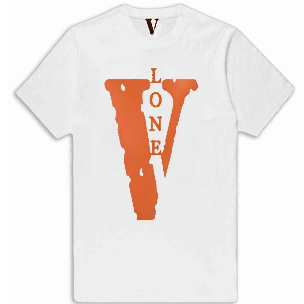 Vlone Orange V Staple White T-Shirt