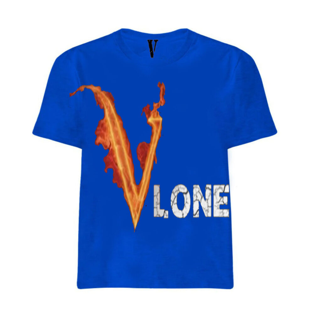 Vlone Fire Stone Blue T-Shirt