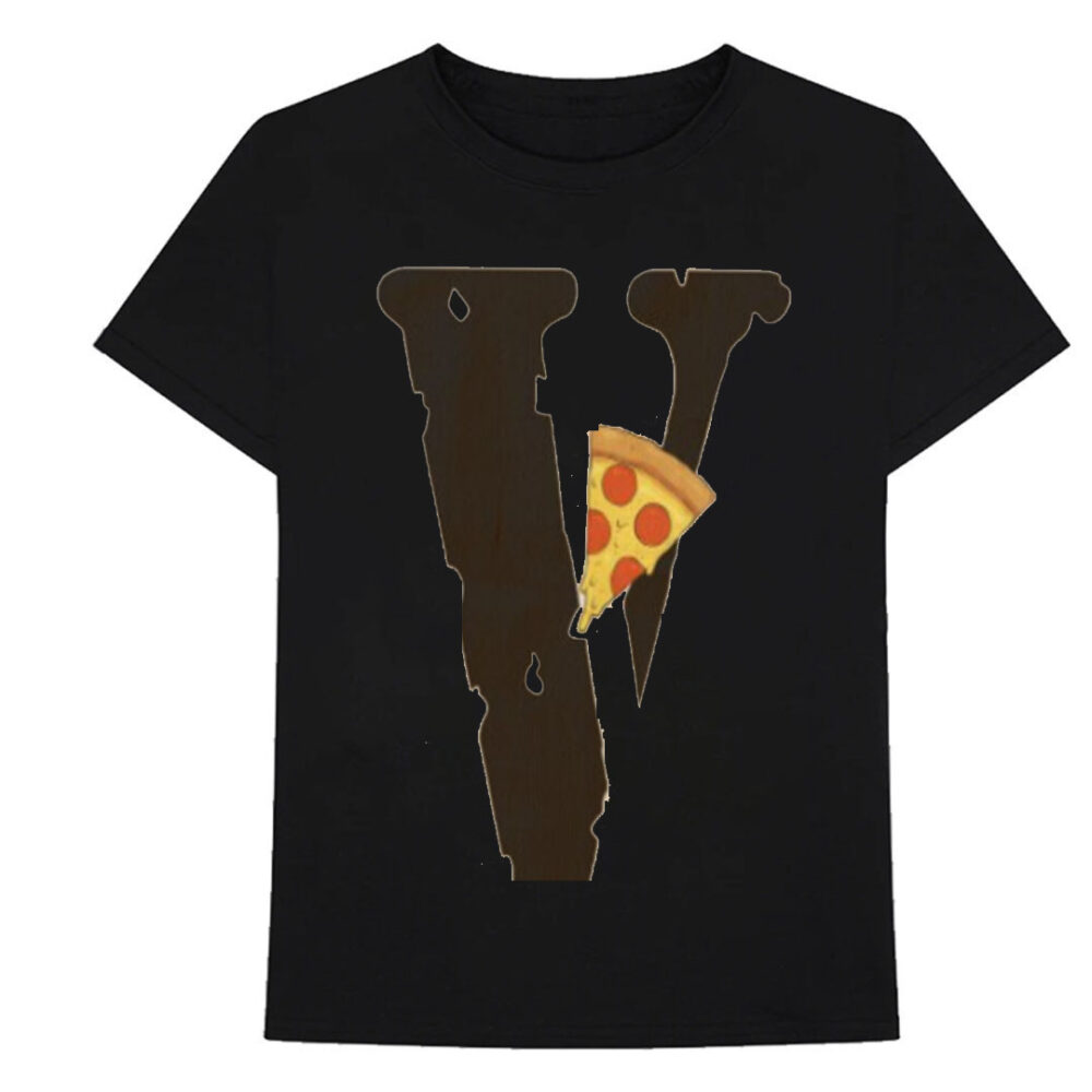 Vlone Pizza Slice Logo Black T-Shirt