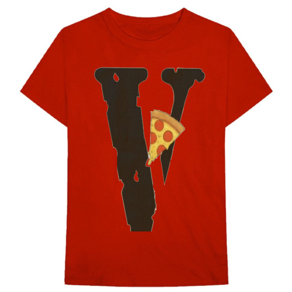 Vlone Pizza Slice Logo Red T-Shirt
