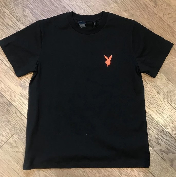 Vlone X Playboi Carti Tee, Black T-shirt, with collaborative graphics.