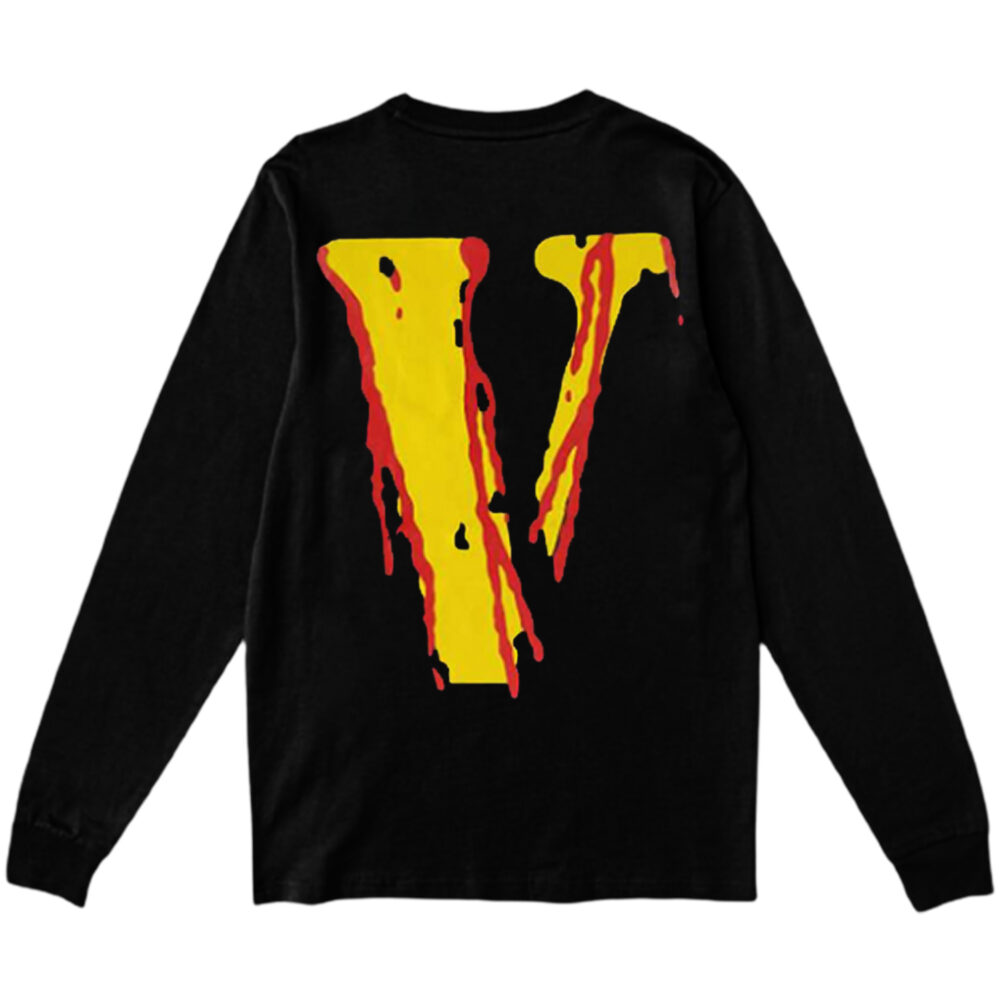 Vlone Blood Smiley Face V Printed Black Sweatshirt – Back