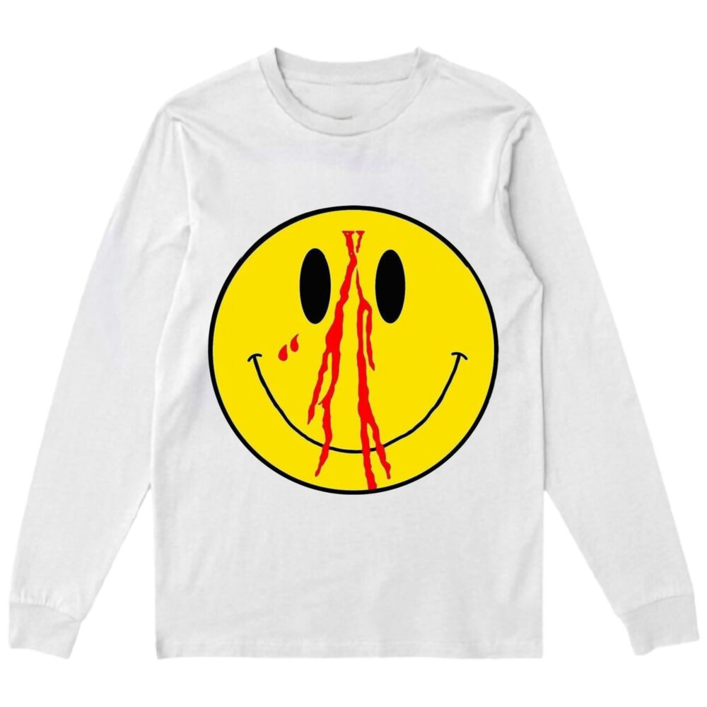 Vlone Blood Smiley Face Sweatshirt – White