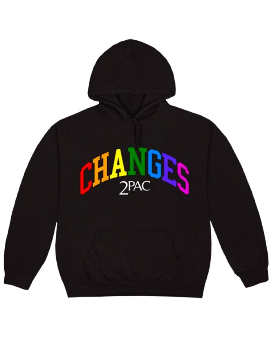 2Pac Pride Month Hoodie Black , with rainbow accents, perfect for celebrating Pride Month Hoodie, in style.