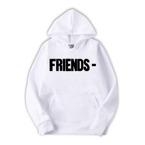 Vlone blackout Friends Hoodie-White-Front