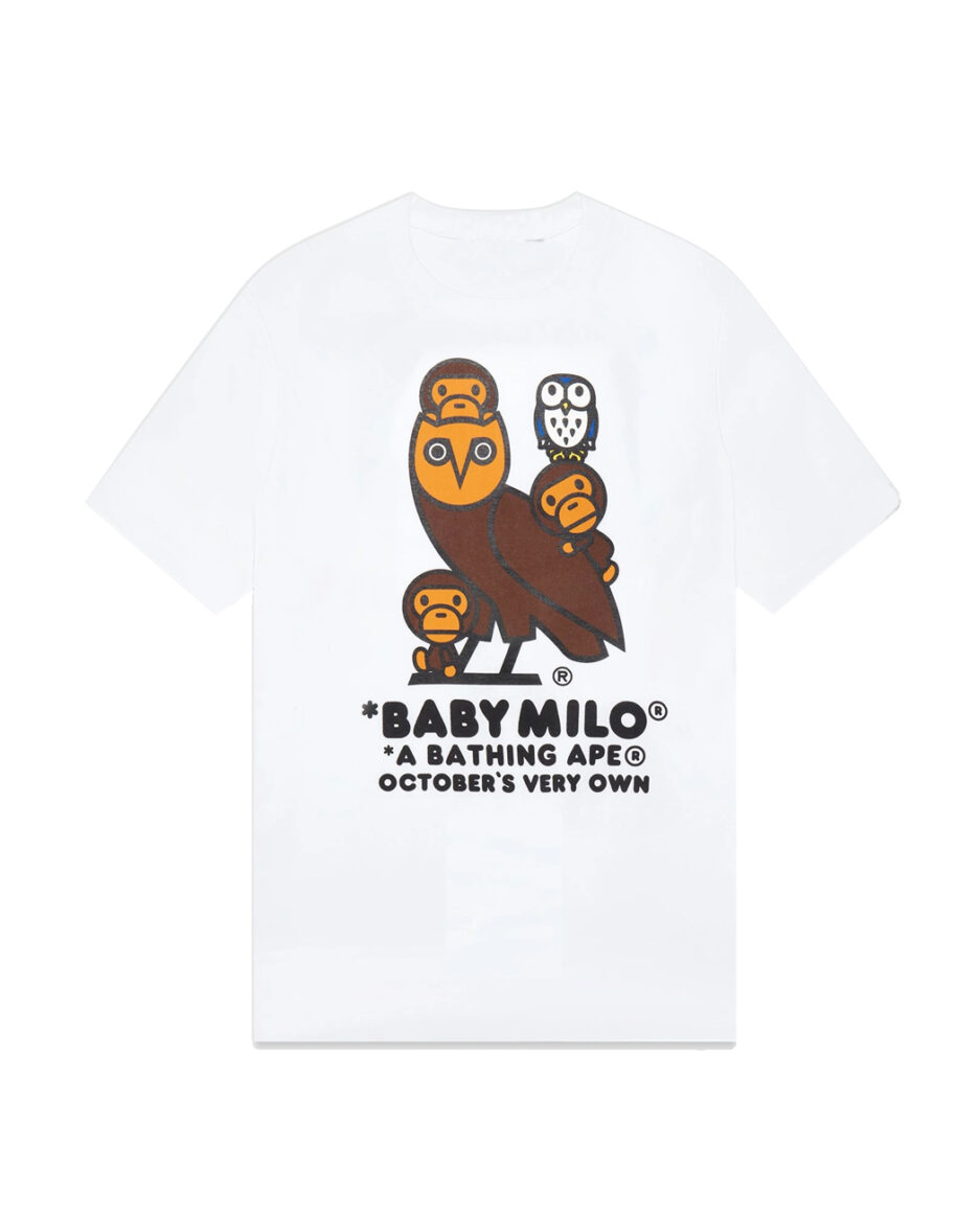 OVO x Bape Baby Milo T-Shirt – White-Front