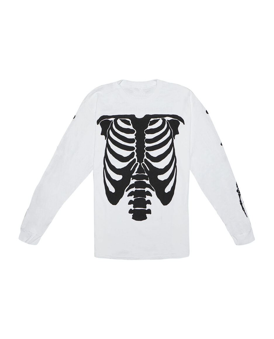 Playboi Carti Die Lit Tour long-sleeve, Black long-sleeve shirt, Featuring a bold ribcage graphic on the front.