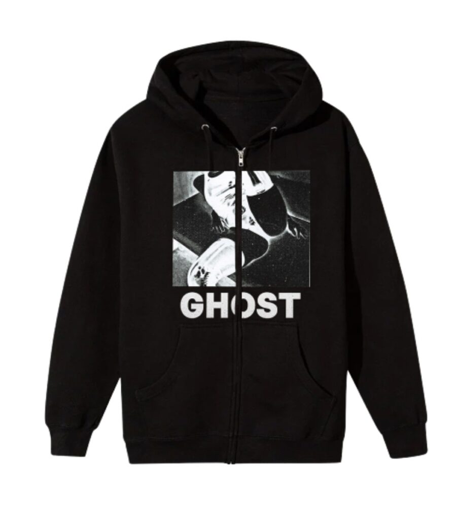 Playboi Carti Ghost Zip Up Black Hoodie, Ghost logo Hoodie,