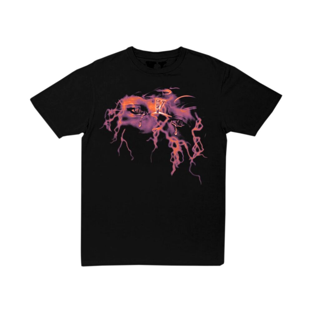 Black Never Broke Again Vlone Eyes Tee, featuring bold eye design, a striking blend of style and attitude