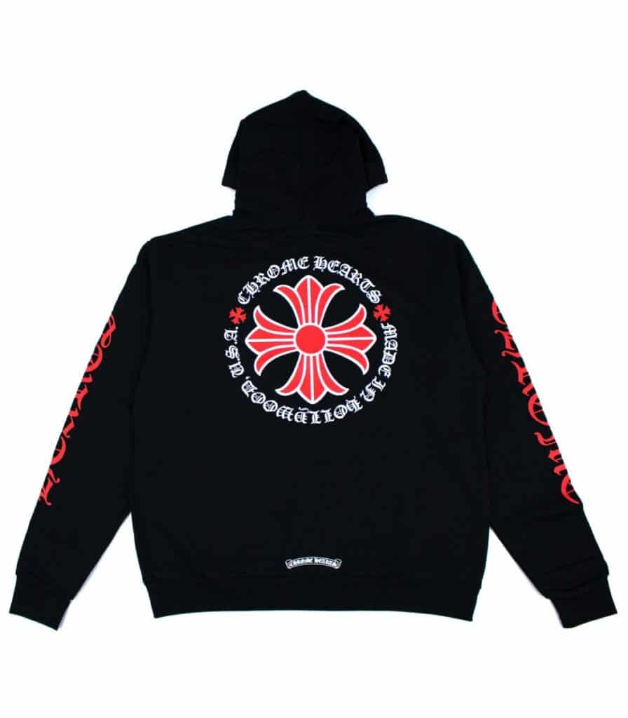 Chrome Hearts Made In Hollywood Plus Cross Zip Up Hoodie – Black-Back