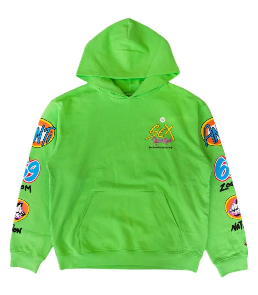 Chrome Hearts Matty Boy Sex Records Hoodie – Green-Front