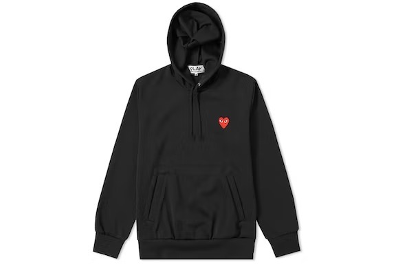 CDG Play Red Heart Pockets Hoodie Black/Red