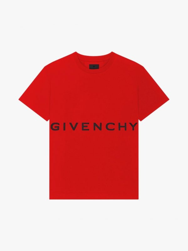 Givebchy Oversized T-Shirt in Embroidered Jersey – Red