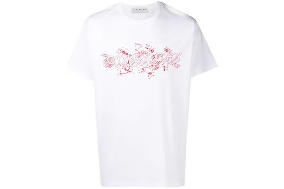 Givenchy Schematics Logo Print T-Shirt – White