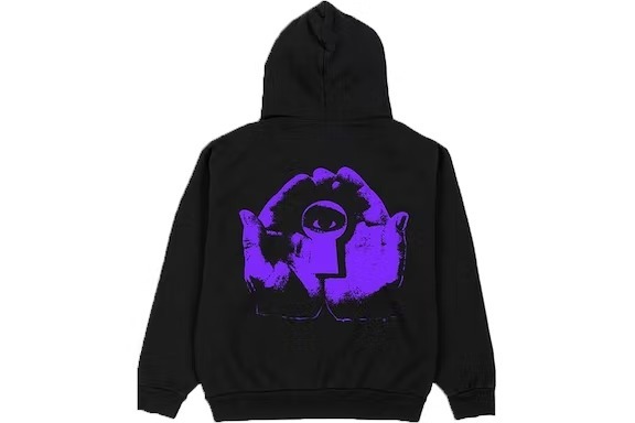 Psychworld Purple Logo Hoodie Black
