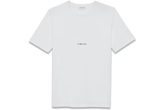 Saint Laurent Basic Logo T-Shirt White