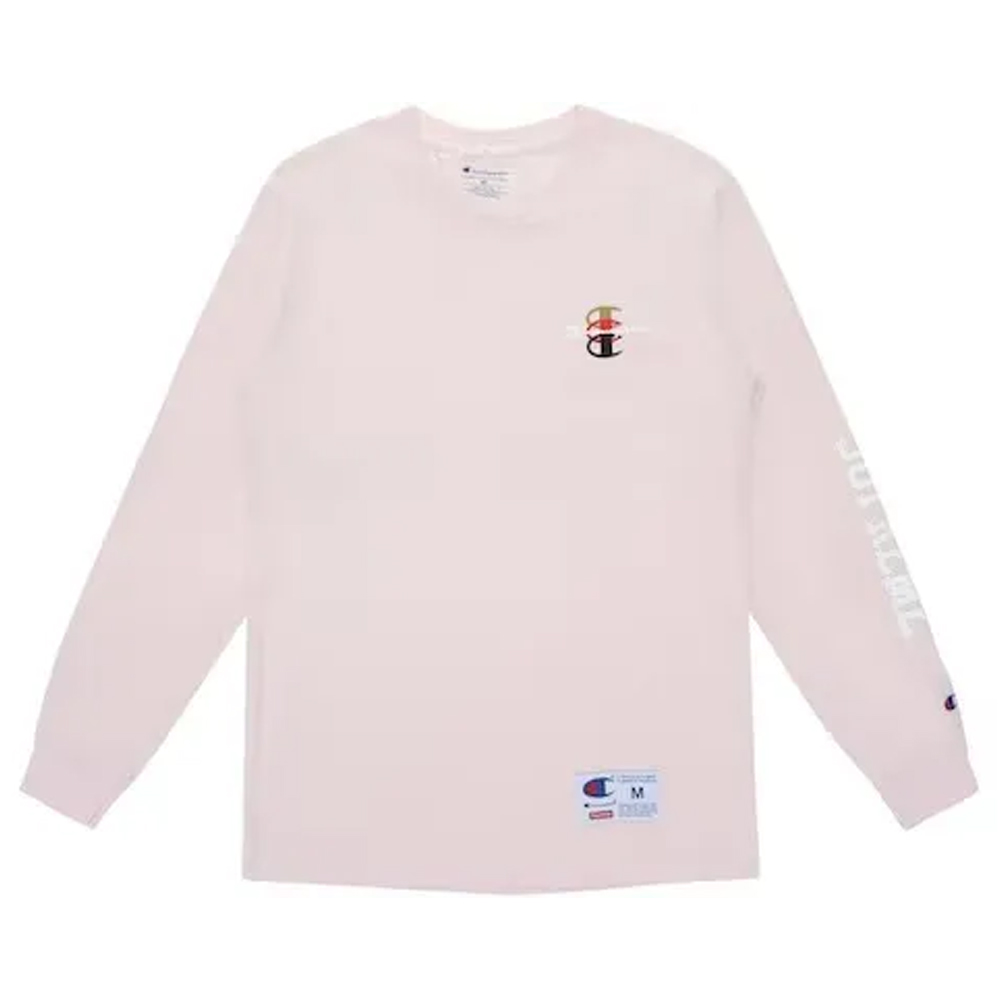 Supreme Champion Stacked C L/S Tee – Light Pink